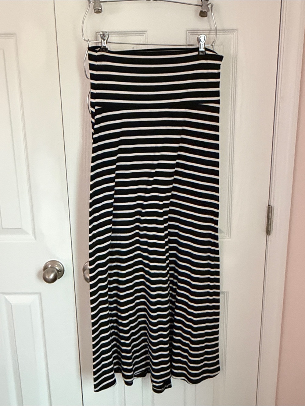 Mossimo Supply Co. Black and White Horizontal Stripe Maxi Skirt